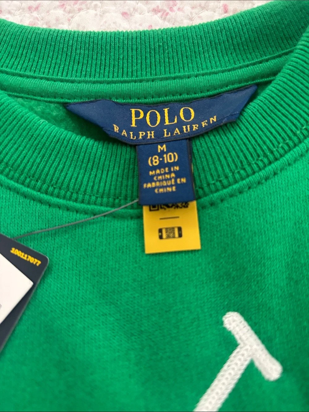 Ralph Lauren Girls' Green Sweatshirt with White Polo Player